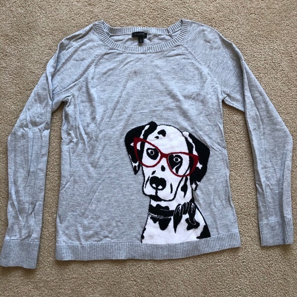Talbots Sweaters - Talbots Grey Dalmatian Glasses Sweater - Small